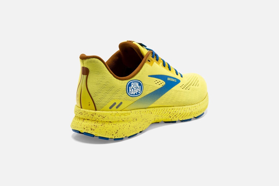 Launch 8 Road Brooks Running Shoes NZ Womens - Yellow/Blue - MENRQF-028